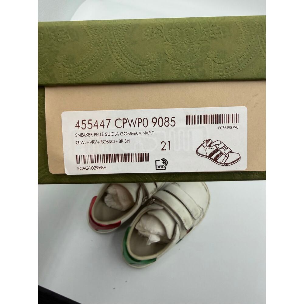Gucci kids ace leather sneakers size 21 with box - Picture 6 of 7